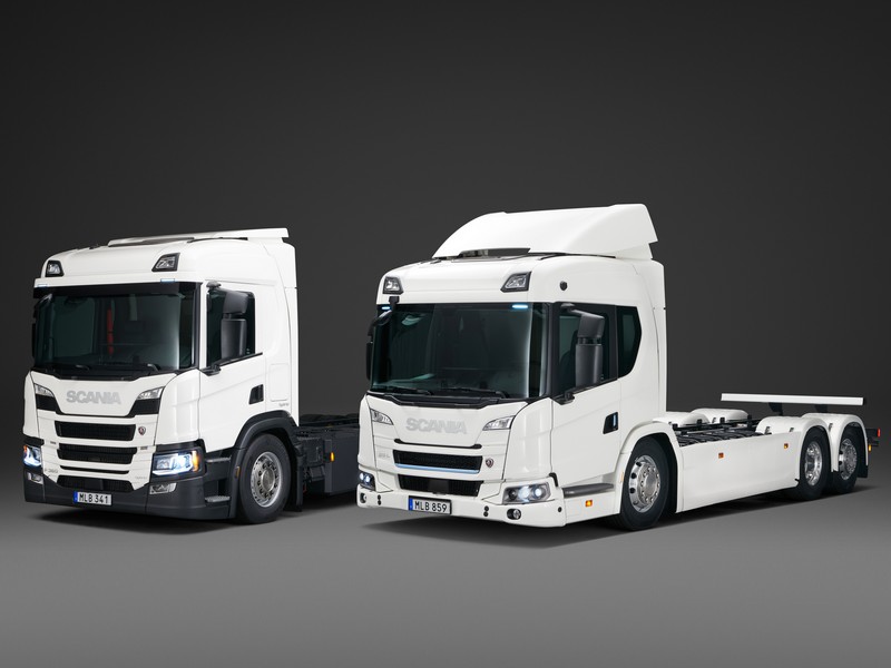 První řada elektrických nákladních vozidel Scania